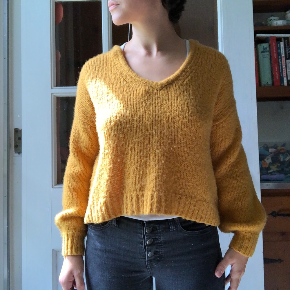 Madewell V-neck yellow sweater